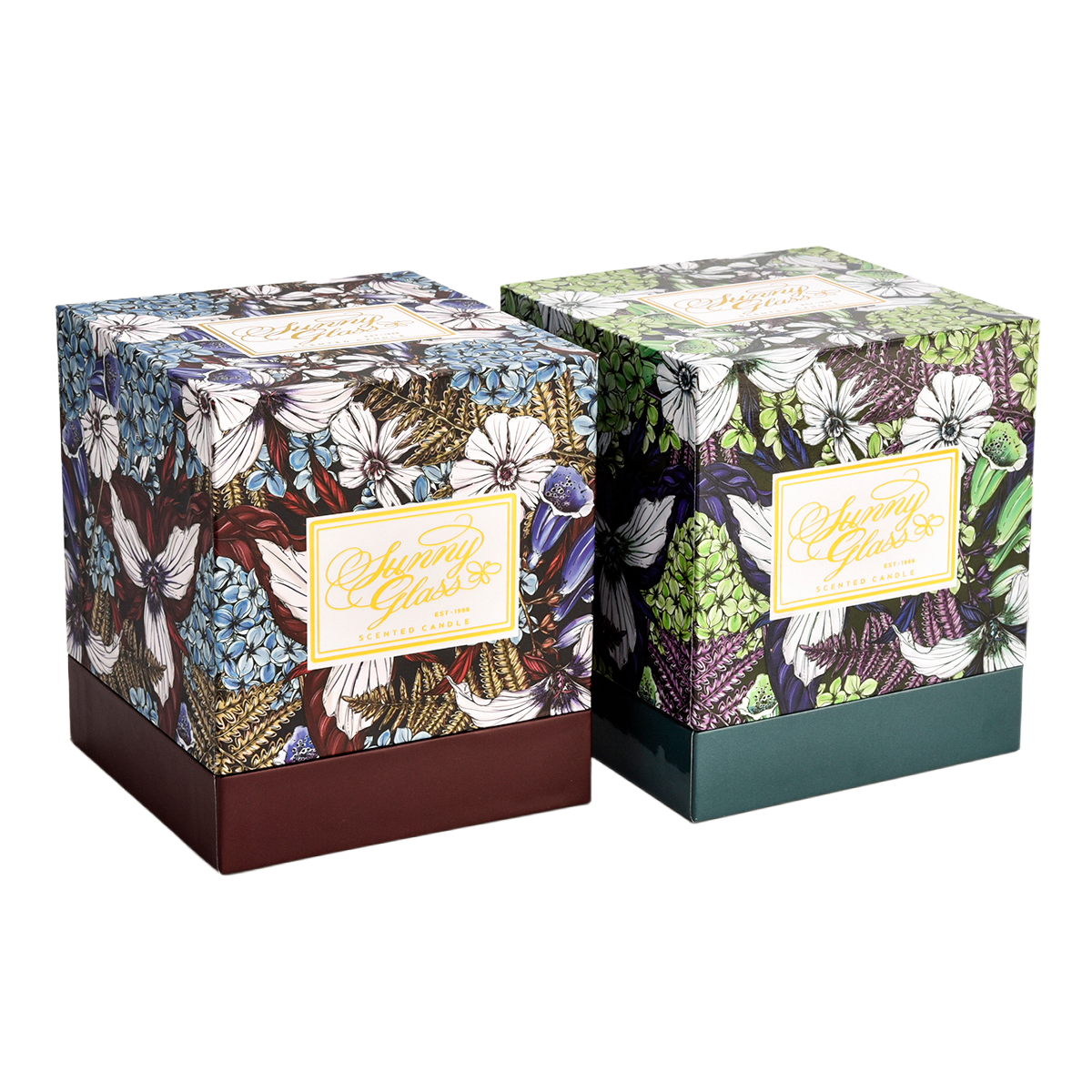 Wholesale exquisite pattern dark green design candle holder packaging box gift box Wholesale exquisite pattern dark green design candle holder packaging box gift box