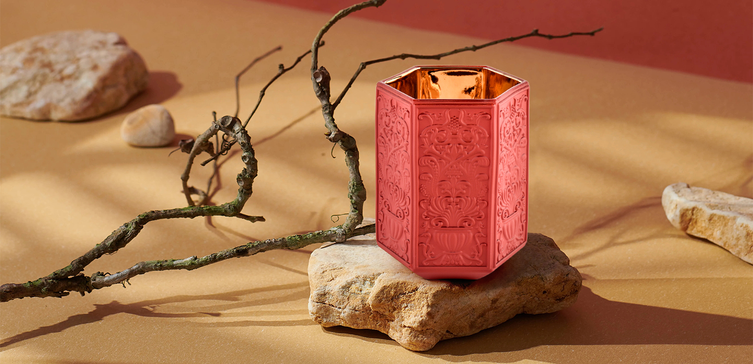 Baroque style glass candle jars