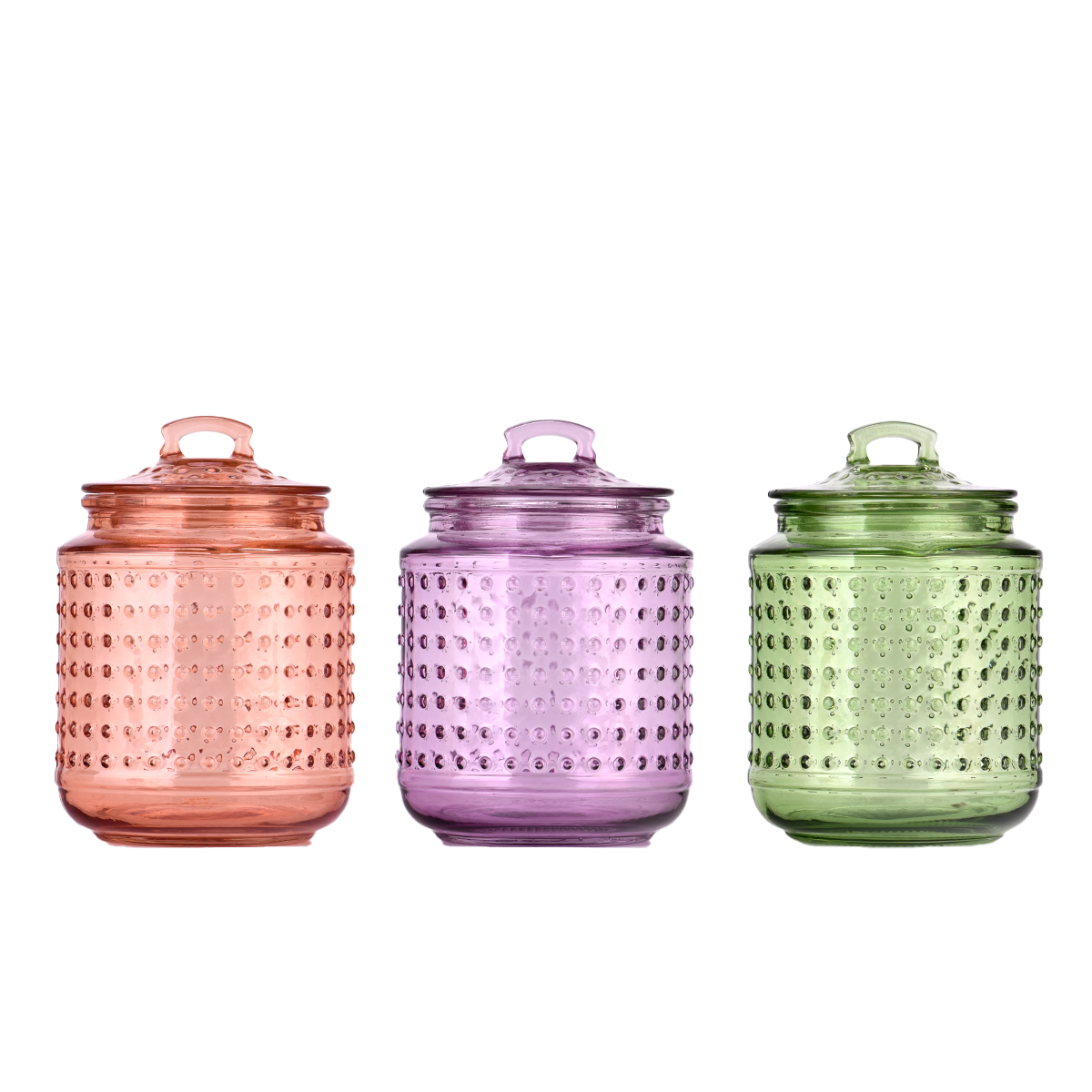 Luxury empty purple spot glass candle jar with lids for home decor Luxury empty purple spot glass candle jar with lids for home decor