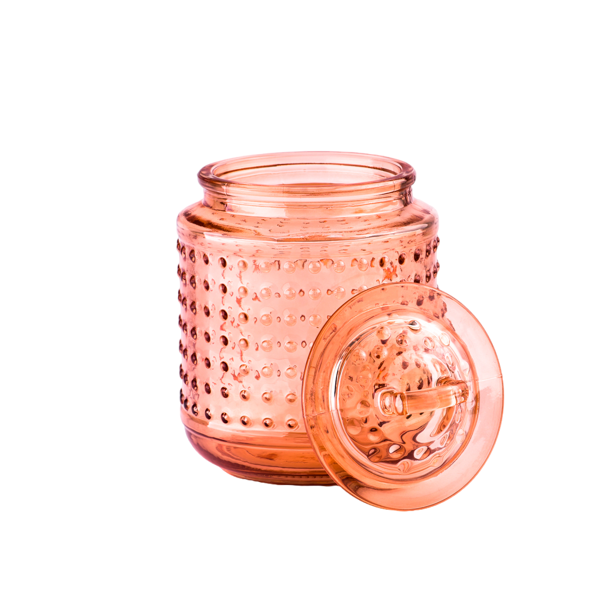 Luxury empty purple spot glass candle jar with lids for home decor