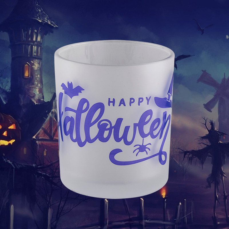 Brugerdefinerede stearinlysbeholdere med stearinlysglas til halloween-gaver