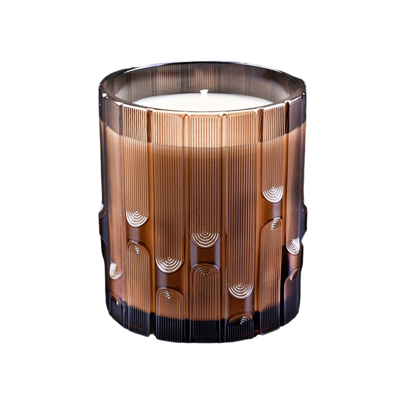 Custom na walang laman na brown syllable jar glass candle jar candle holder decoration wholesaler