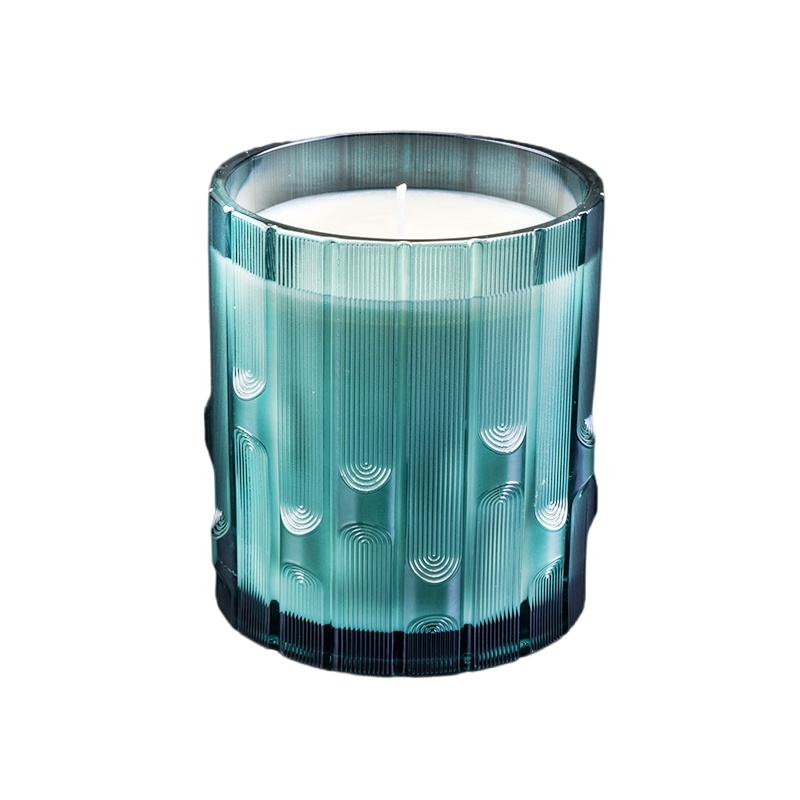 285ml Green syllable jar glass candle jar natatanging mabangong candle jar