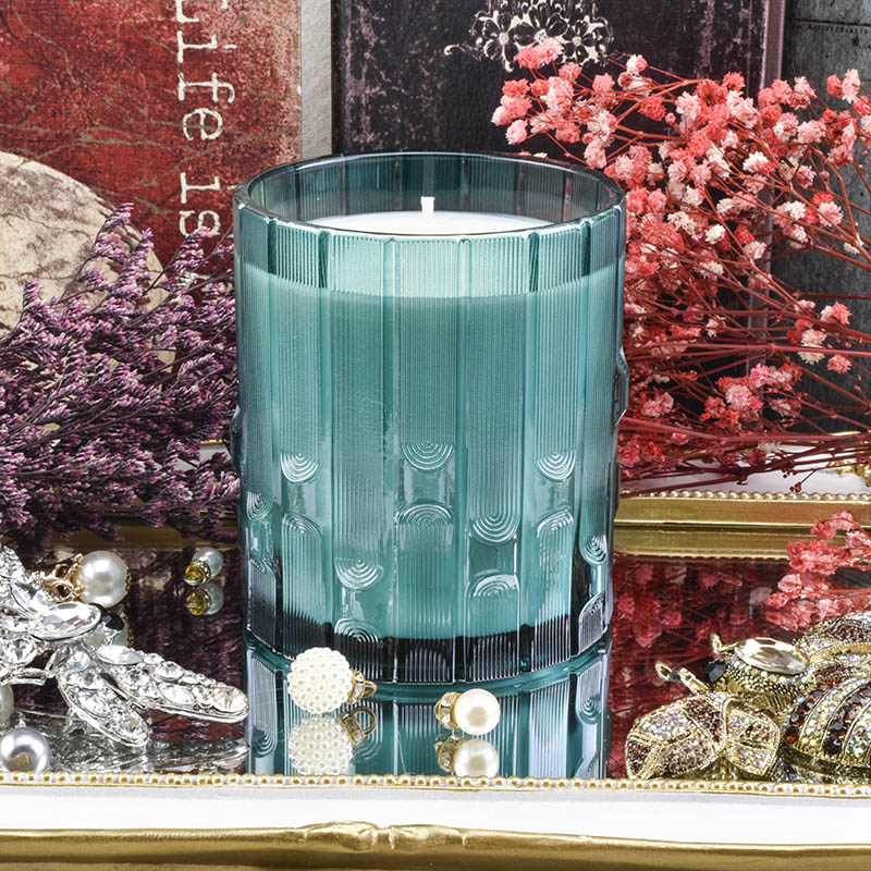 Tsina 285ml Green syllable jar glass candle jar natatanging mabangong candle jar Manufacturer