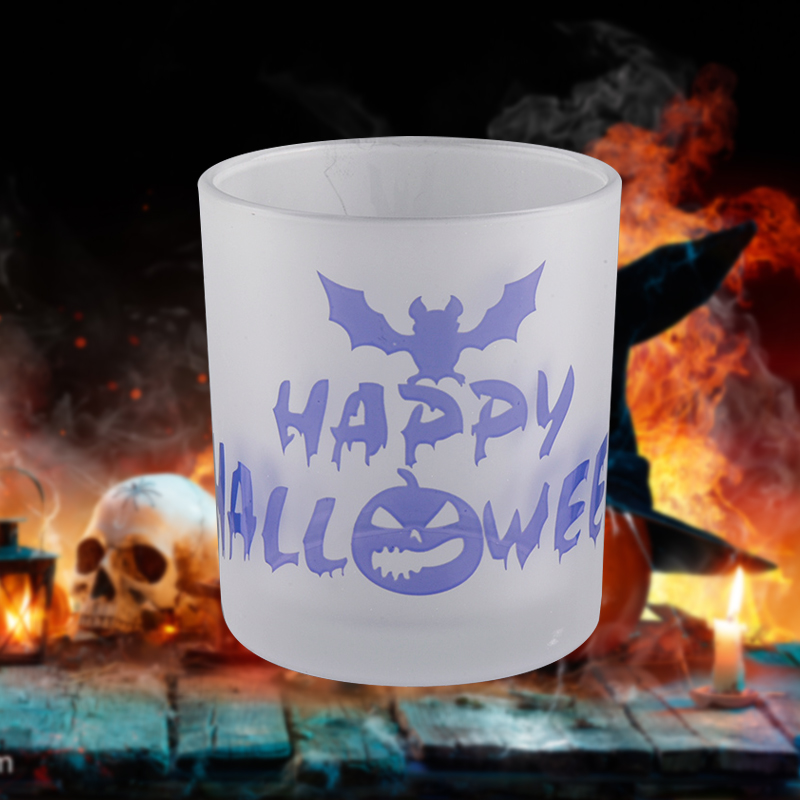 Brugerdefinerede hvide, frostede lysglas beholdere med Hallowmas-mønster lysestager dekoreret grossister