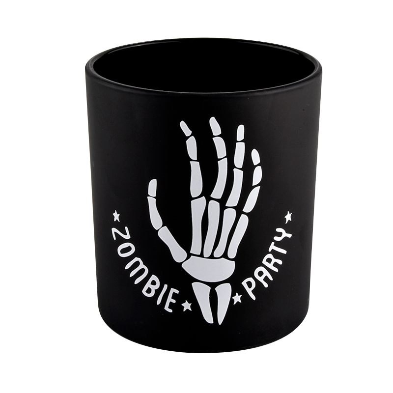 Engros sorte Halloween kreative graffiti stearinlysglas