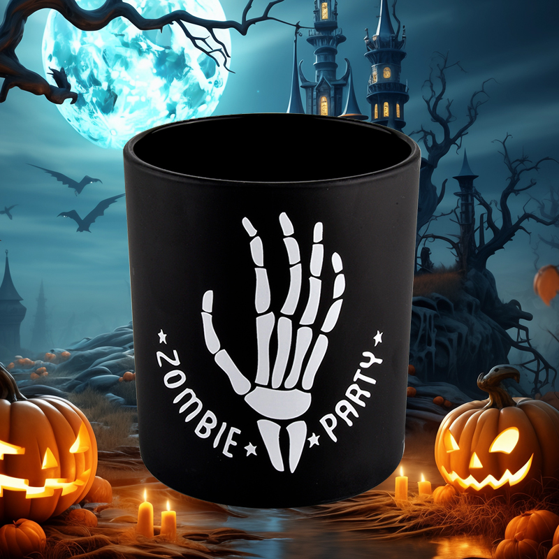 Engros sorte Halloween kreative graffiti stearinlysglas