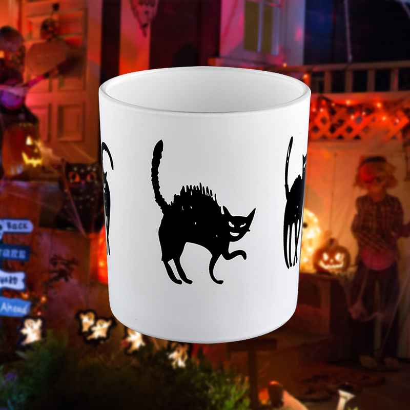 Tom Halloween sort ond kat graffiti stearinlys krukke