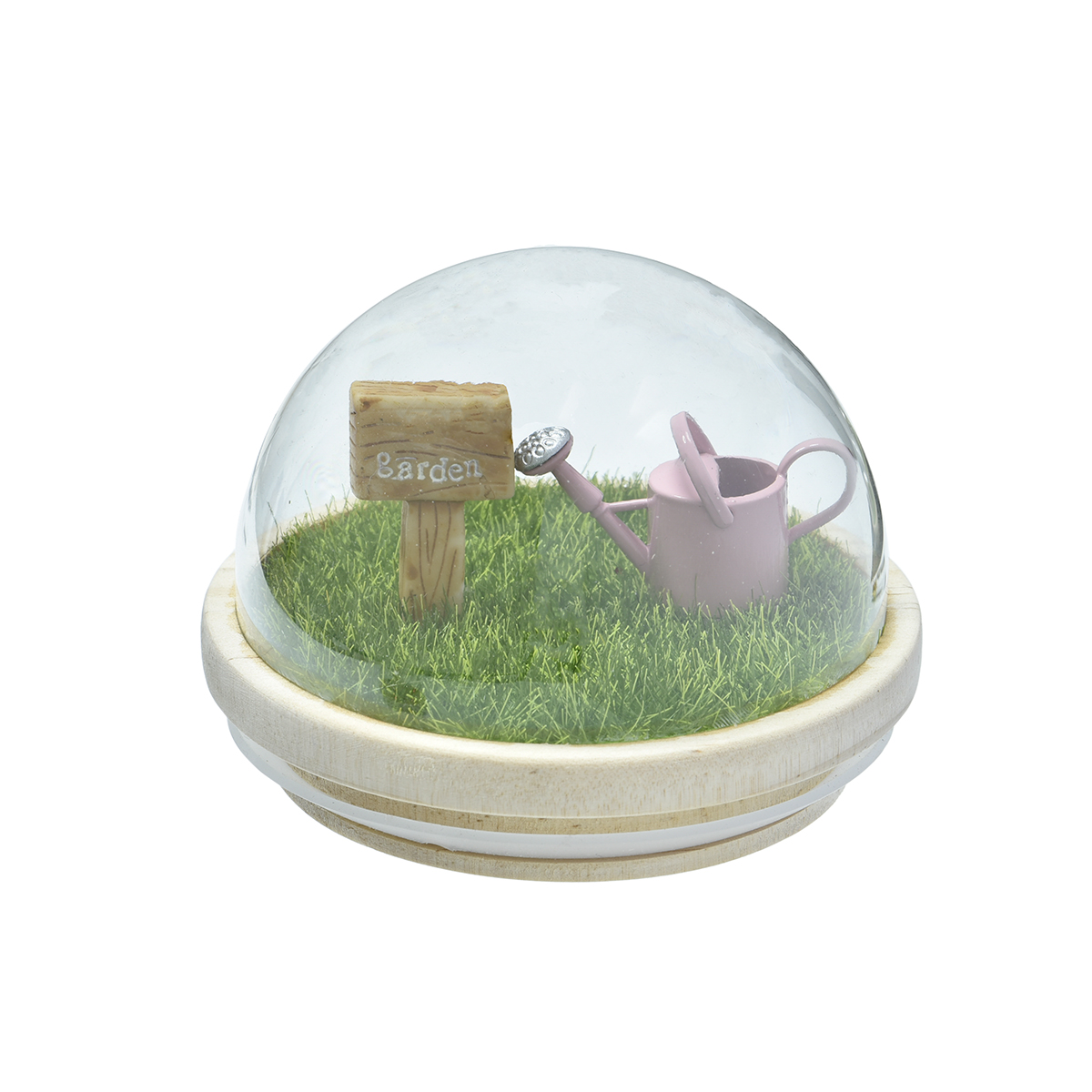 Plaque à motifs 3D et pot d'arrosage, couvercle en bois hémisphérique transparent, vente en gros