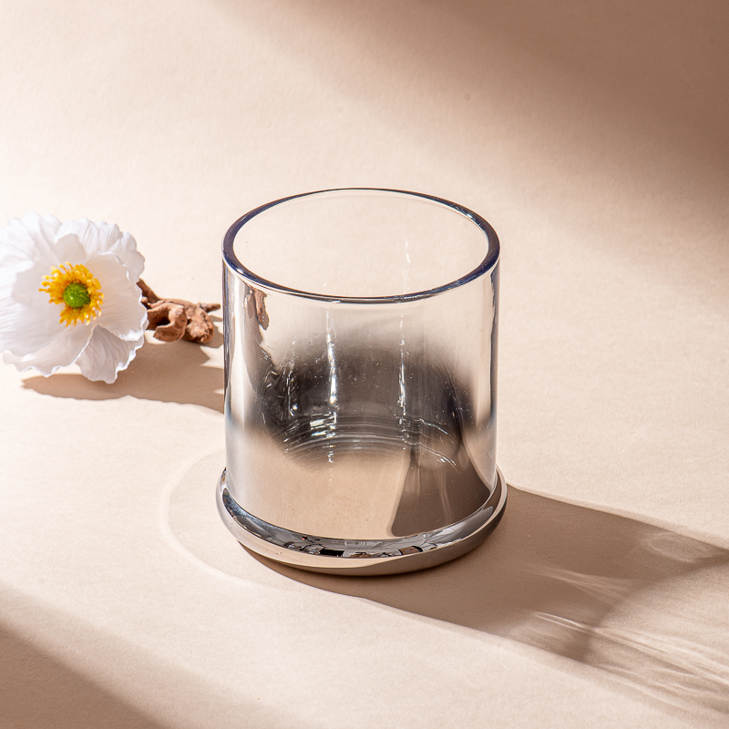 New Arrival Color Plated Glass Container Aromatherapy Candle Glass Jar Supplier
