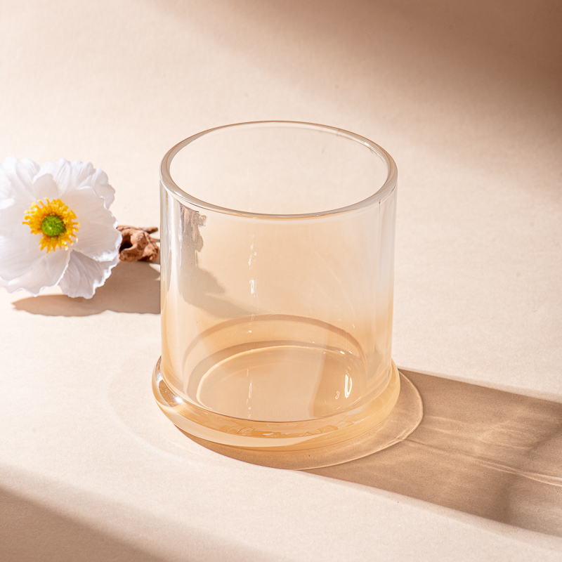 530ml yellow gradient glass candle jar wholesale