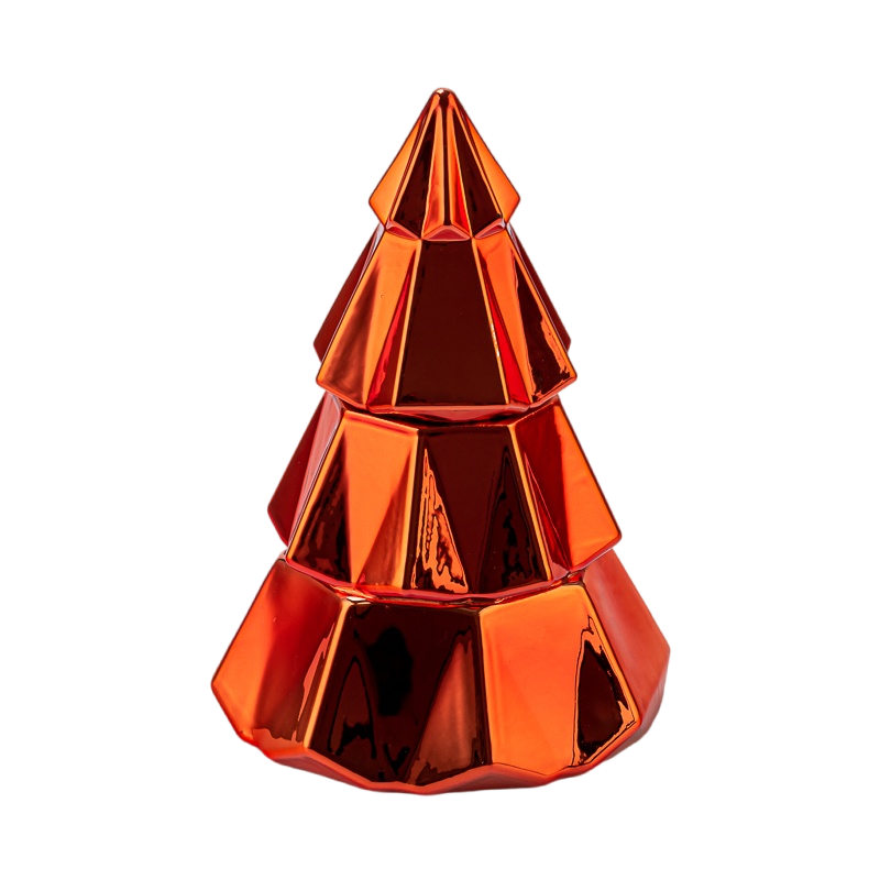 Bougies de bougies d'arbre de Noël à facettes en gros à facettes rouges avec couvercles