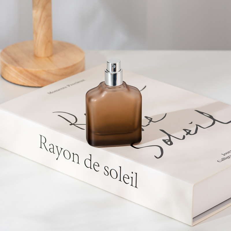 Wholesale Minimalist Brown Frosted Glass Perfume Bottle