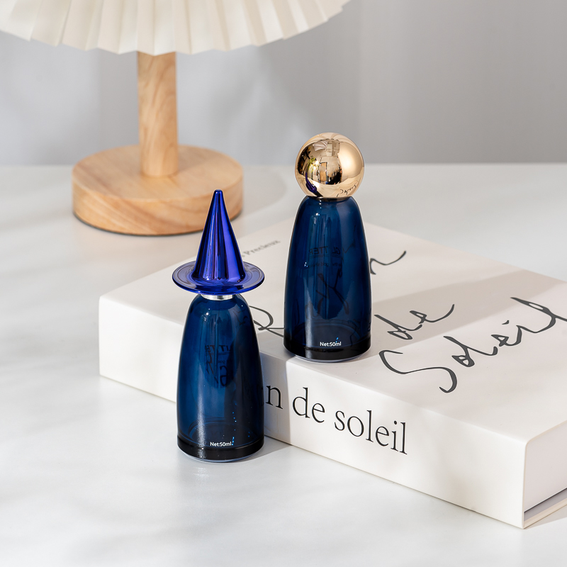 الجملة معالج الخيال قبعة أعماق البحار زجاجة عطر الزجاج الأزرق