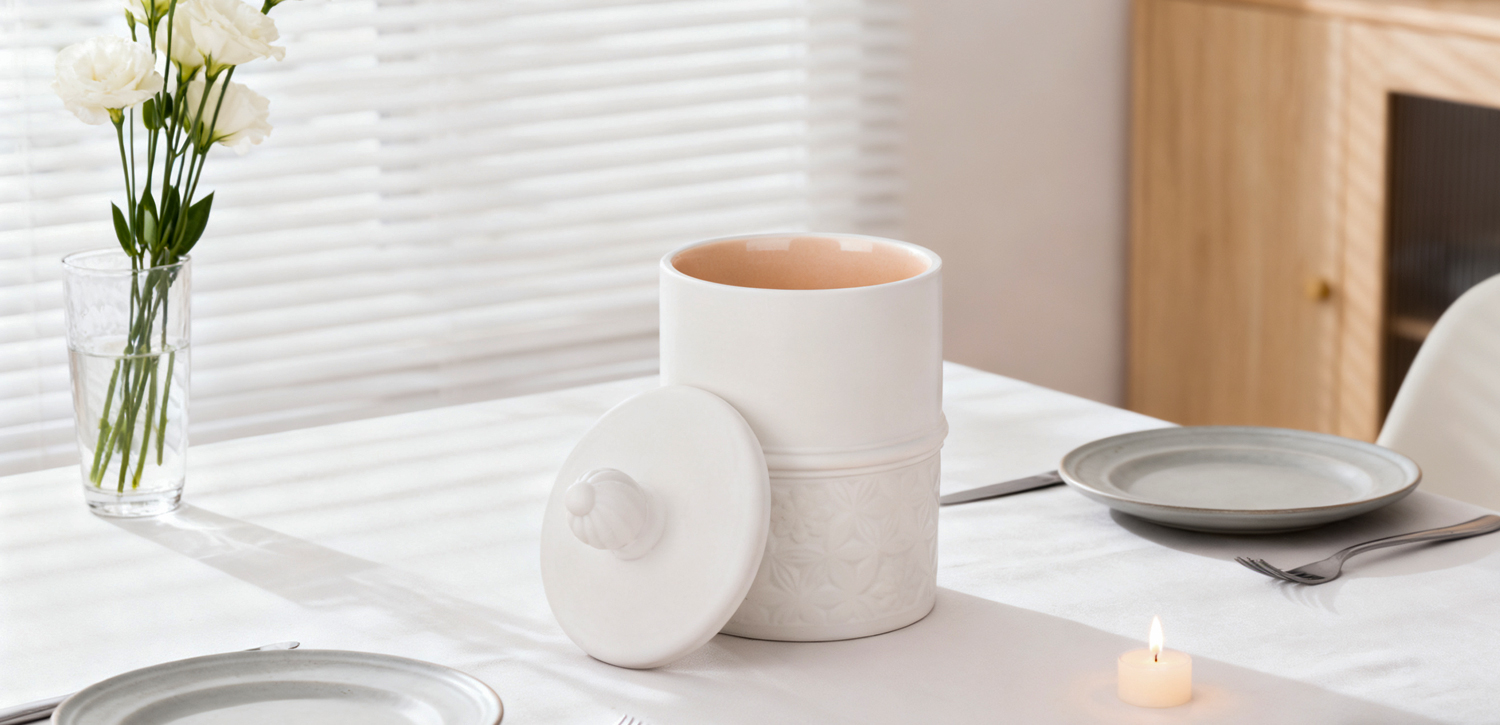 Customized vintage relief white ceramic candle jar with lid Customized vintage relief white ceramic candle jar with lid