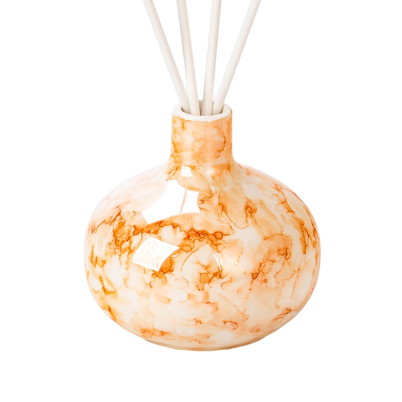 Wholesale Nordic-style Marble-patterned Ceramic Reed Diffuser Bottles