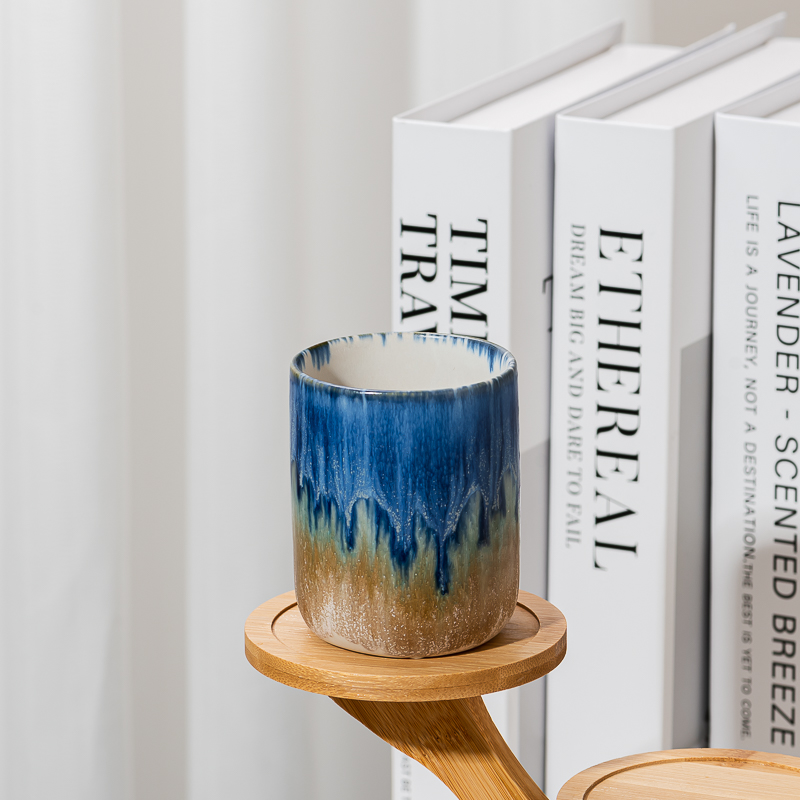 Frascos de velas de cerámica de lujo al por mayor para almacenamiento de decoración del hogar