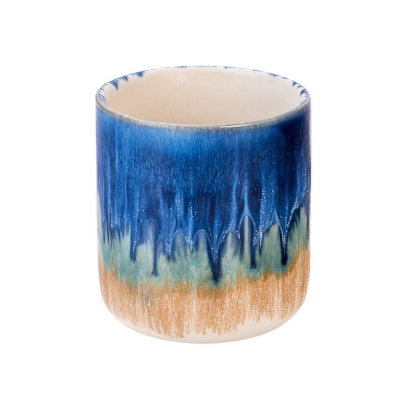 Venta al por mayor de tarros y candeleros de cerámica de gran capacidad de 425 ml para decoración