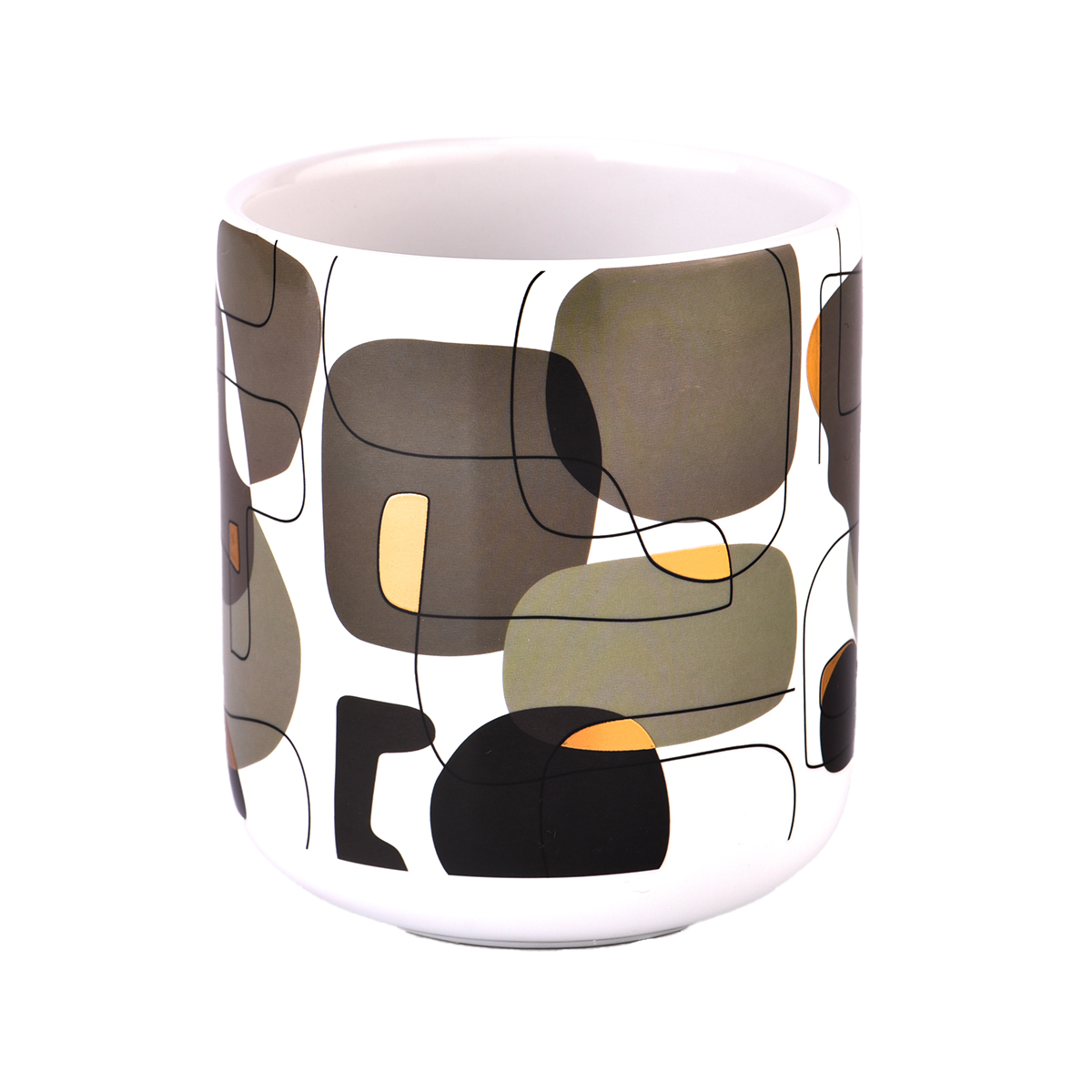 Custom Abstract Art Ceramic Candle Jar Container Manufacturer
