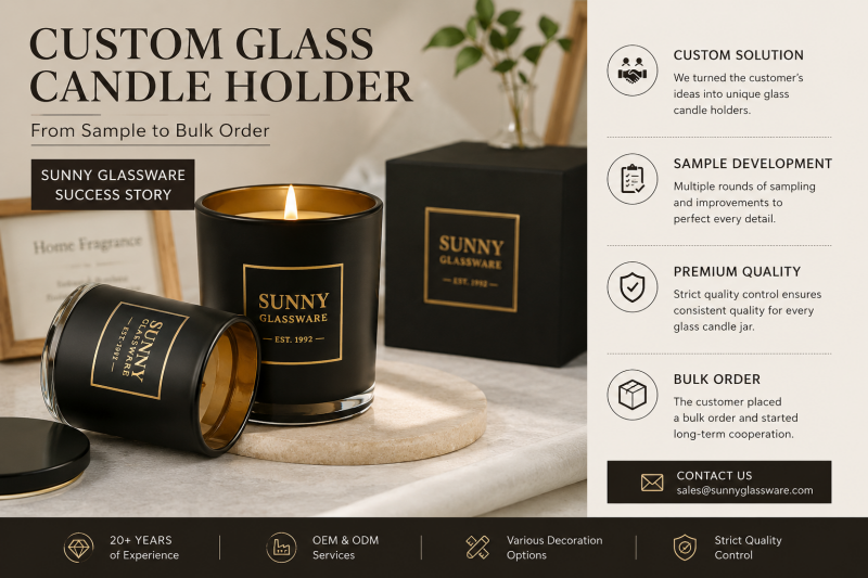 From Sample to Bulk Order: How Sunny Glassware Helped a European Brand Customize Premium Glass Candle Holders