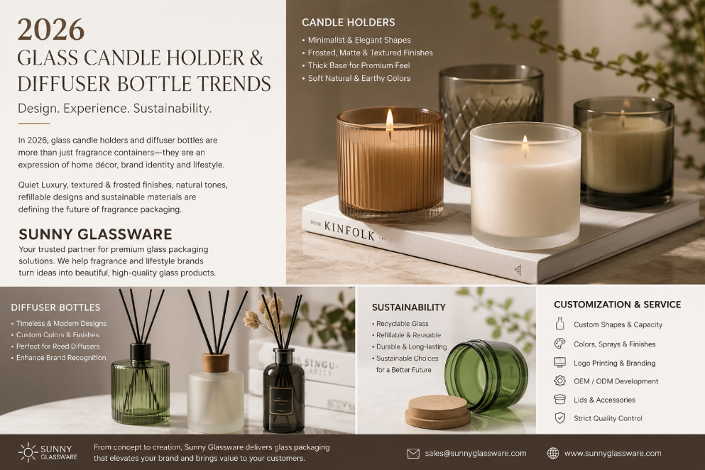 2026 Glass Candle Holder & Diffuser Bottle Trends | Sunny Glassware