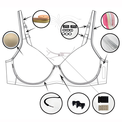 China Bra swimwear accessories manufacturer