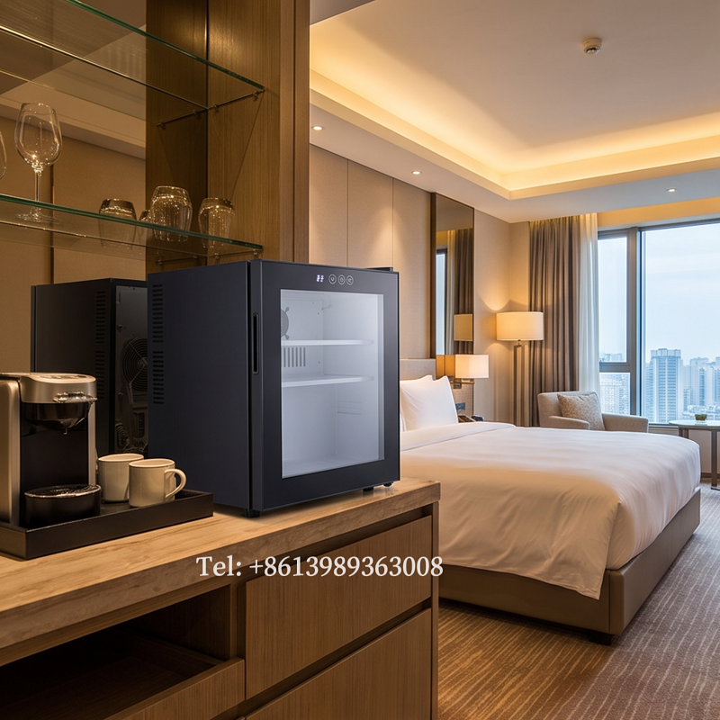 Hotel di qualità Porta in vetro con compressore Minibar