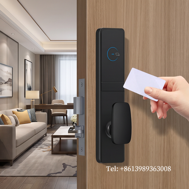 Умный врезной замок для деревянной двери с алюминиевой RFID-картой