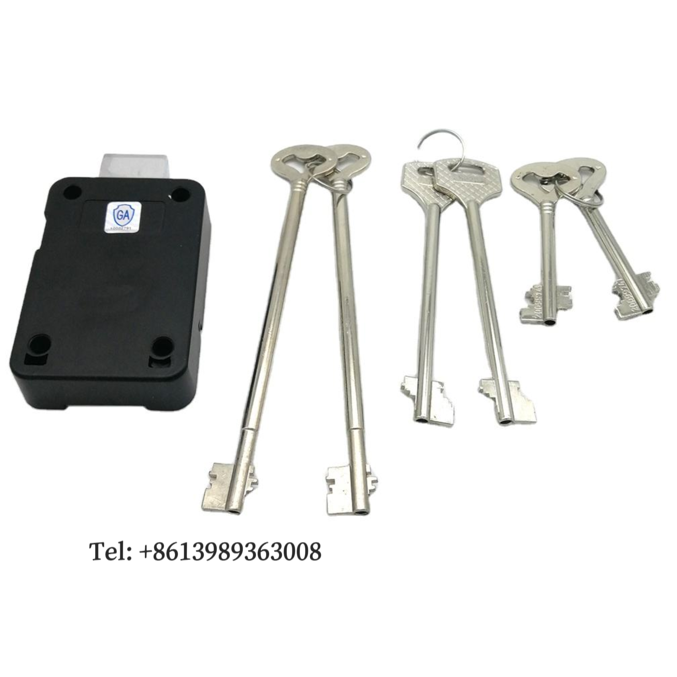Cheap mechanical leaf key lock safe lock with double bitted key