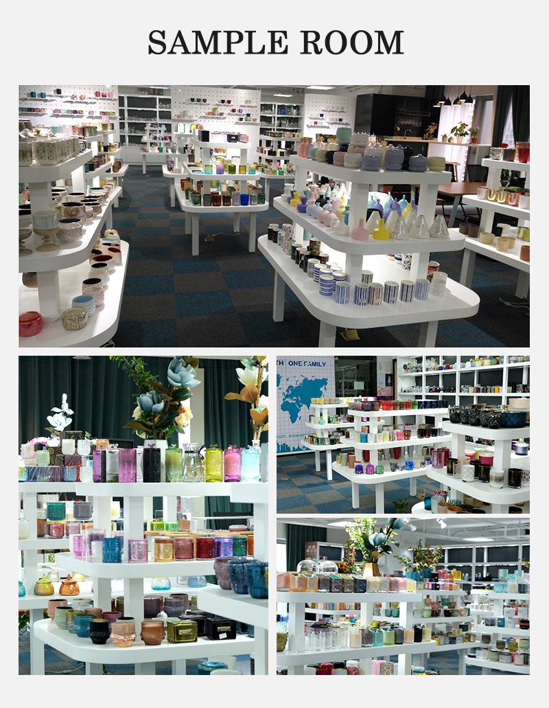 Wholesale empty 290ml white printed dust and red glass candle jar