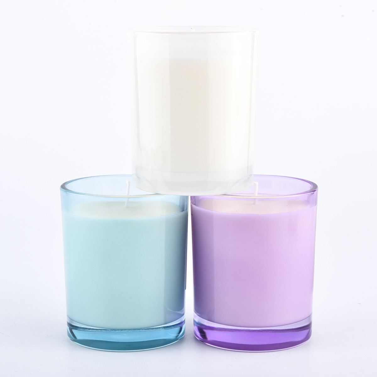 colored glass candle vessels 8oz