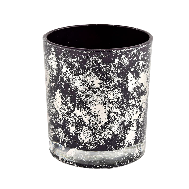 Black glass candle jar for making supply wholesale