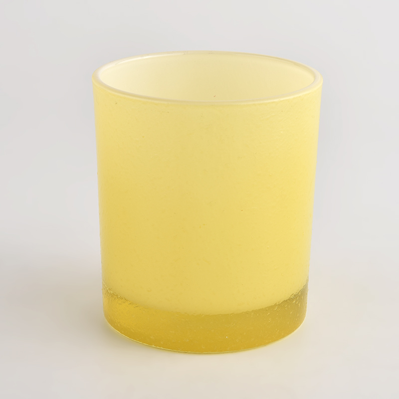 Lemon Yellow glass custom candle jars