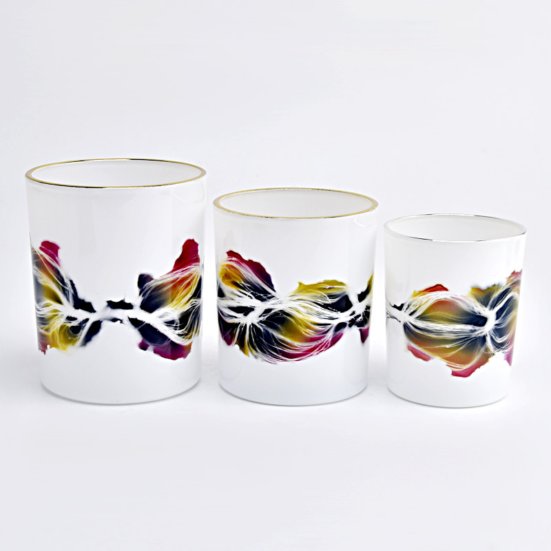 Wholesale Empty Glass candle jar with gold rim top for candle making Wholesale Empty Glass candle jar with gold rim top for candle making