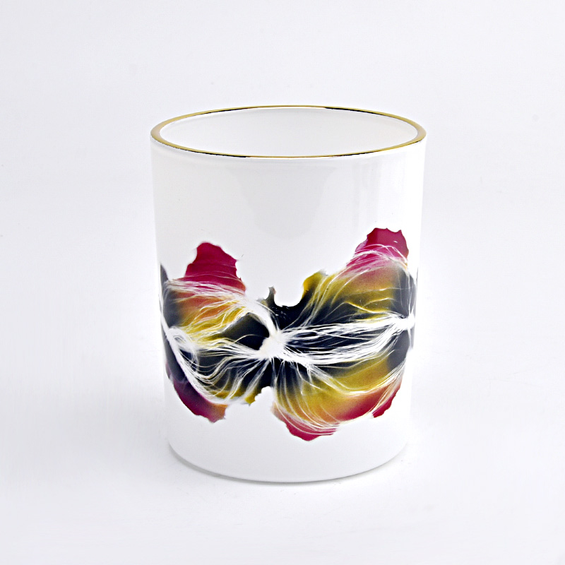 Wholesale Empty Glass candle jar with gold rim top for candle making Wholesale Empty Glass candle jar with gold rim top for candle making
