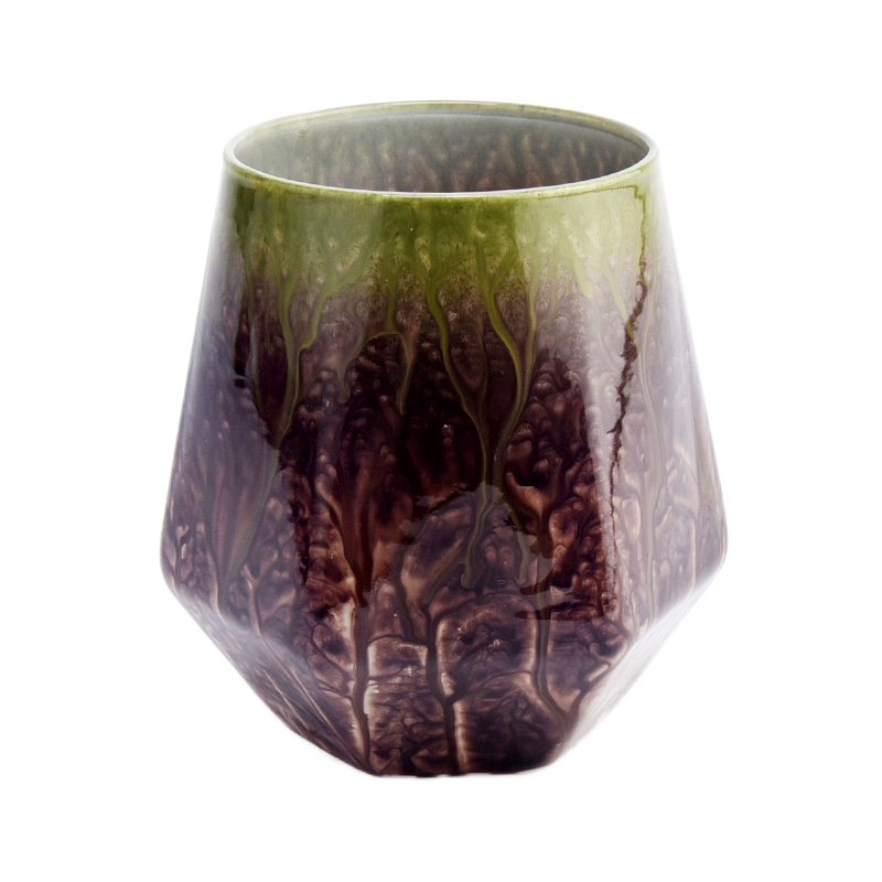 Custom decorative glass candle jars with colorful hand painting