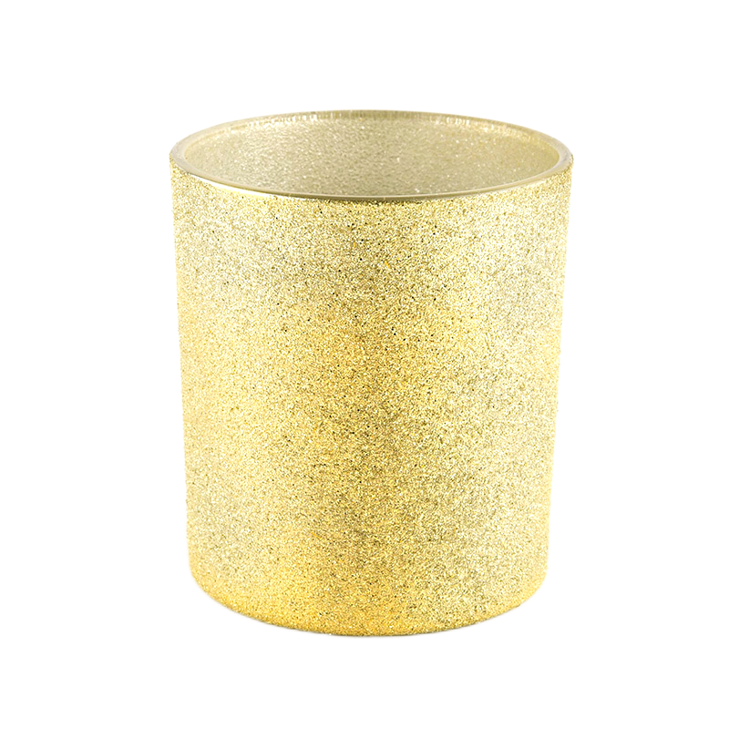 Hot sale yellow frosted glass candle jars for candle making
