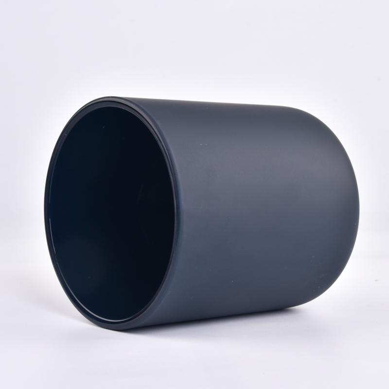 Matte black glass candle jars with round bottom with various sizes