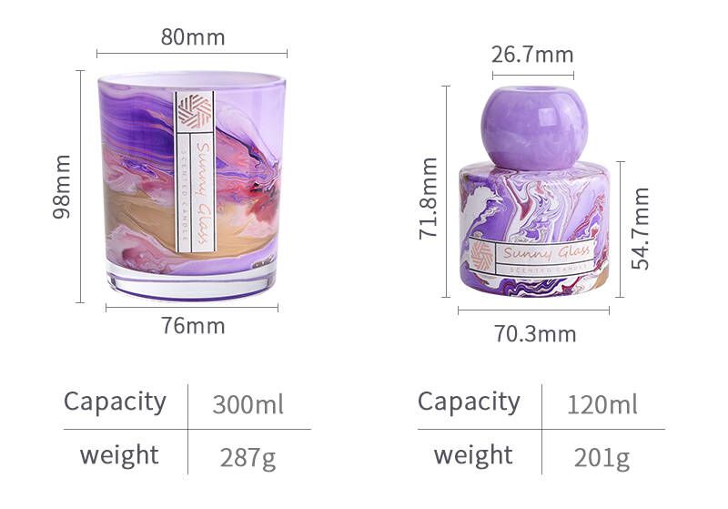 Marble Empty Glass Jars And Holders For Candles Diffuser Bottle Marble Empty Glass Jars And Holders For Candles Diffuser Bottle
