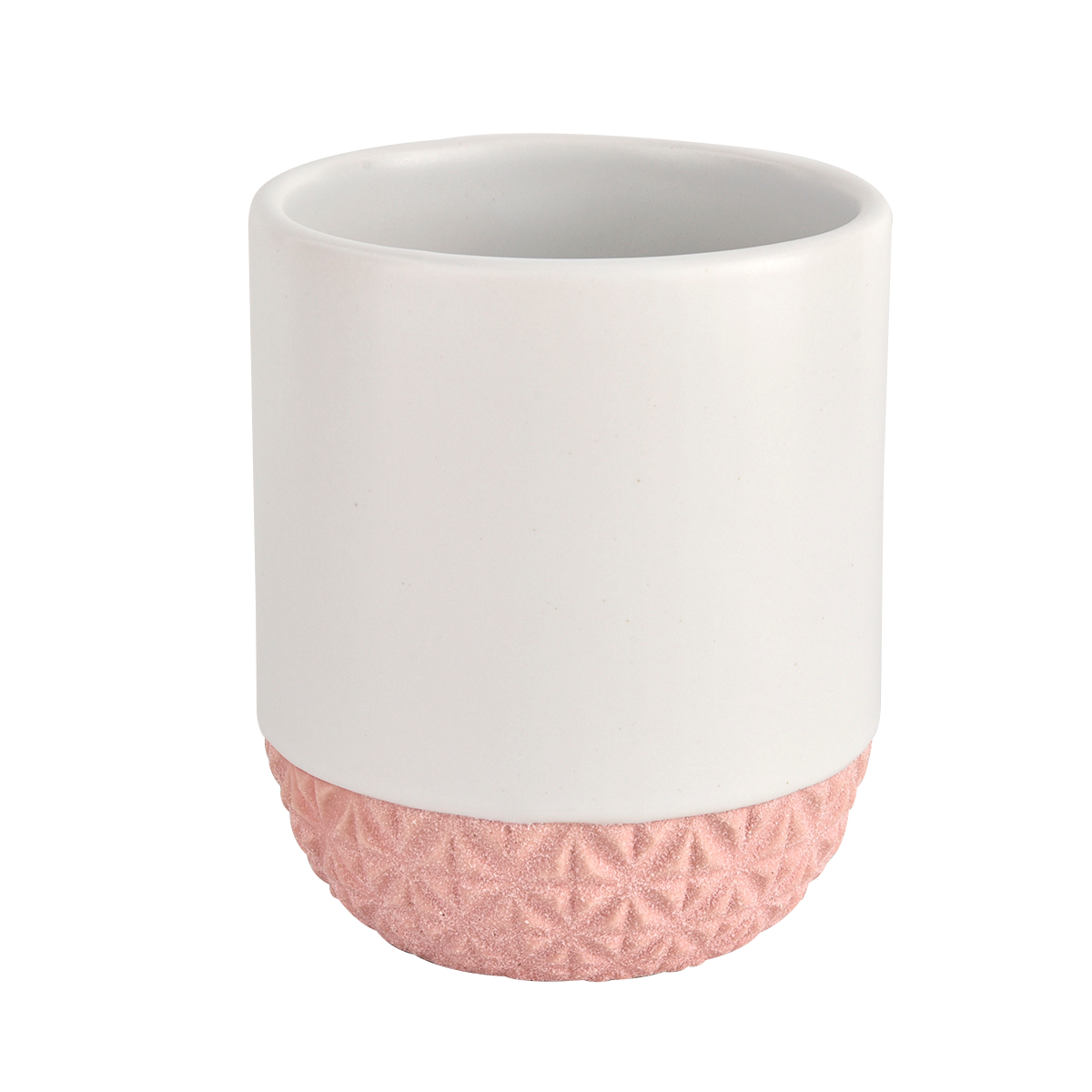 Luxury decorative pink bottom ceramic candle jars for candle vessel