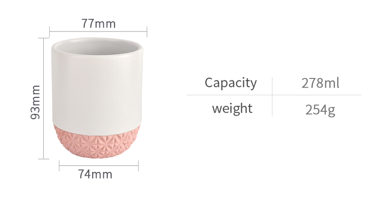 Luxury decorative pink bottom ceramic candle jars for candle vessel Luxury decorative pink bottom ceramic candle jars for candle vessel
