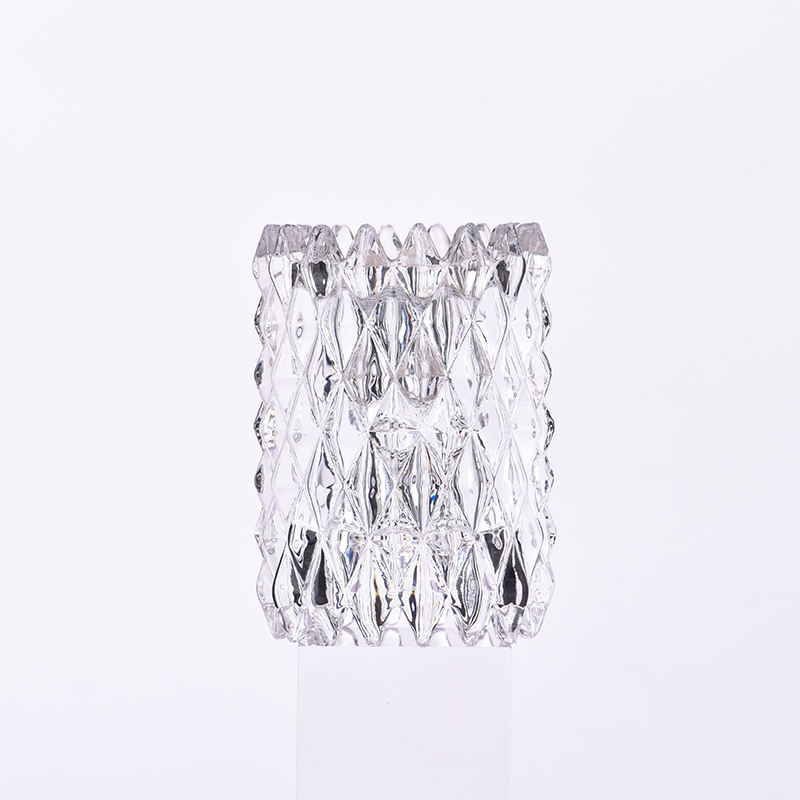 High white crystal clear glass candle holders candle stand