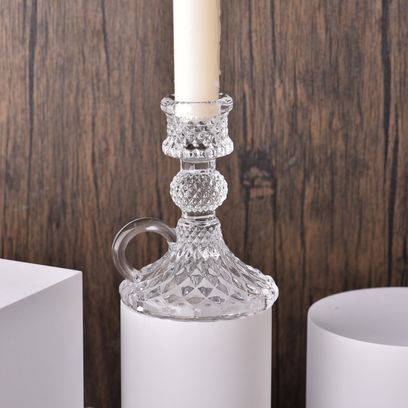 Wholesale kettle shape glass candle holder crystal pillar candlestick Wholesale kettle shape glass candle holder crystal pillar candlestick