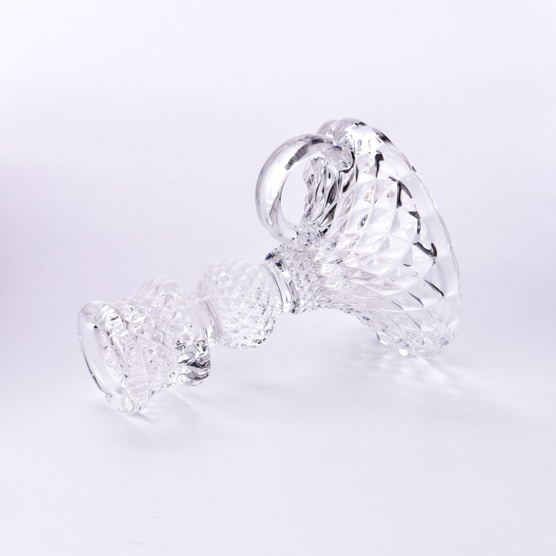 Wholesale kettle shape glass candle holder crystal pillar candlestick Wholesale kettle shape glass candle holder crystal pillar candlestick
