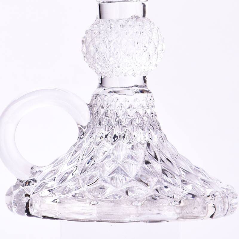 Wholesale kettle shape glass candle holder crystal pillar candlestick