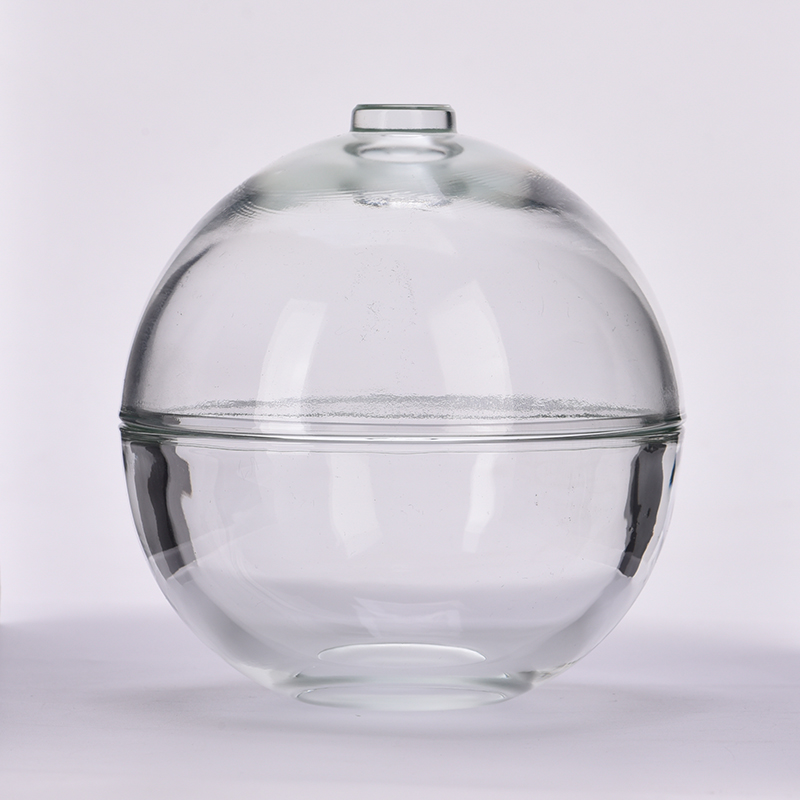 hot sale round ball glass cande jars with glass lid wholesaler