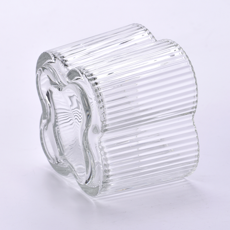 Luxury flower shape crystal glass candle holders