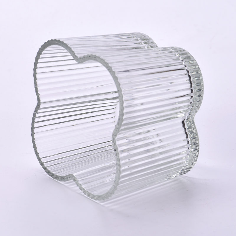 Luxury flower shape crystal glass candle holders