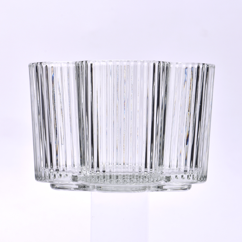 Luxury flower shape crystal glass candle holders