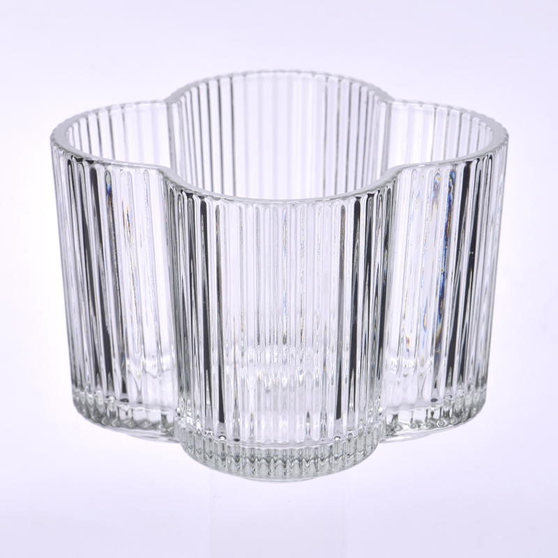 Luxury flower shape crystal glass candle holders
